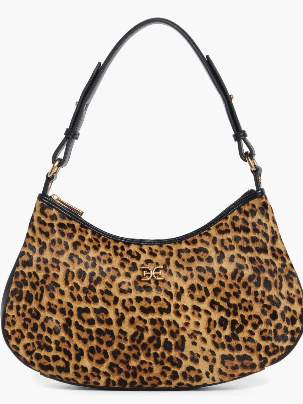 Sam Edelman Leopard Print Shoulder Bag with Black Strap